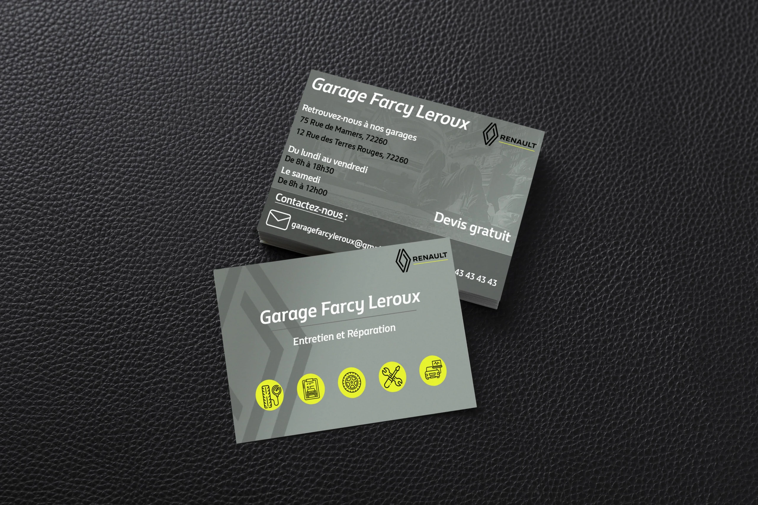Cartes de visite Garage Renault Leroux